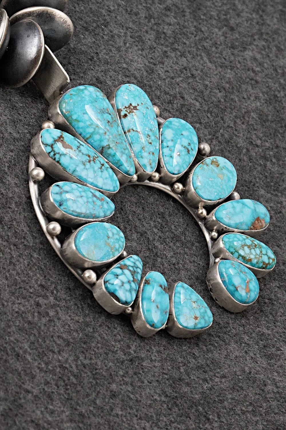 Turquoise & Sterling Silver Squash Blossom Set - Mark Yazzie
