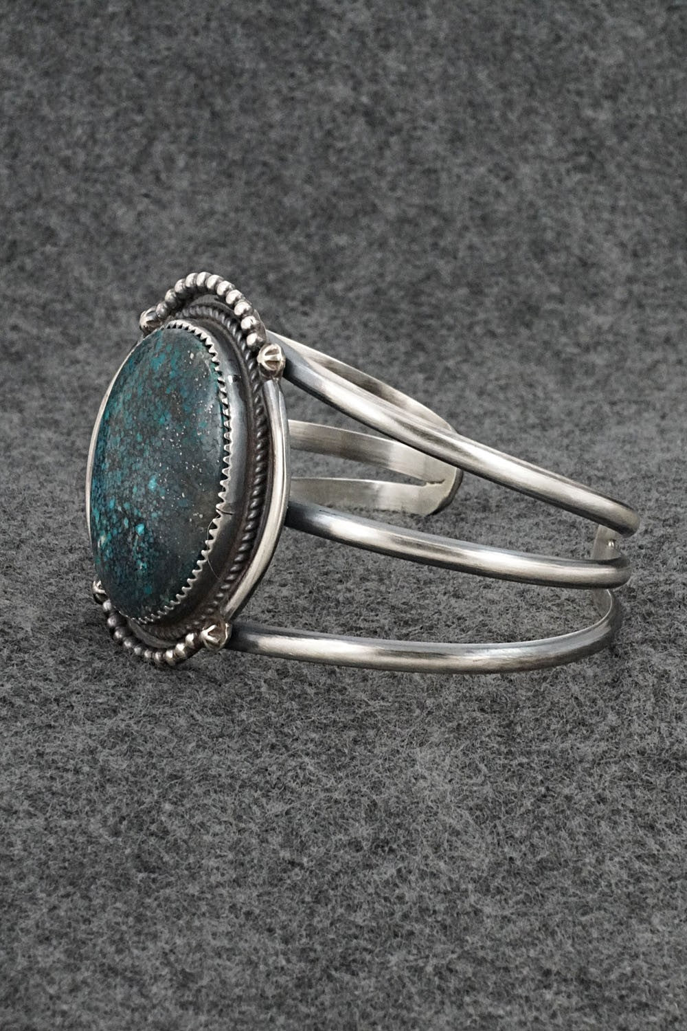 Turquoise & Sterling Silver Bracelet - Leslie Nez
