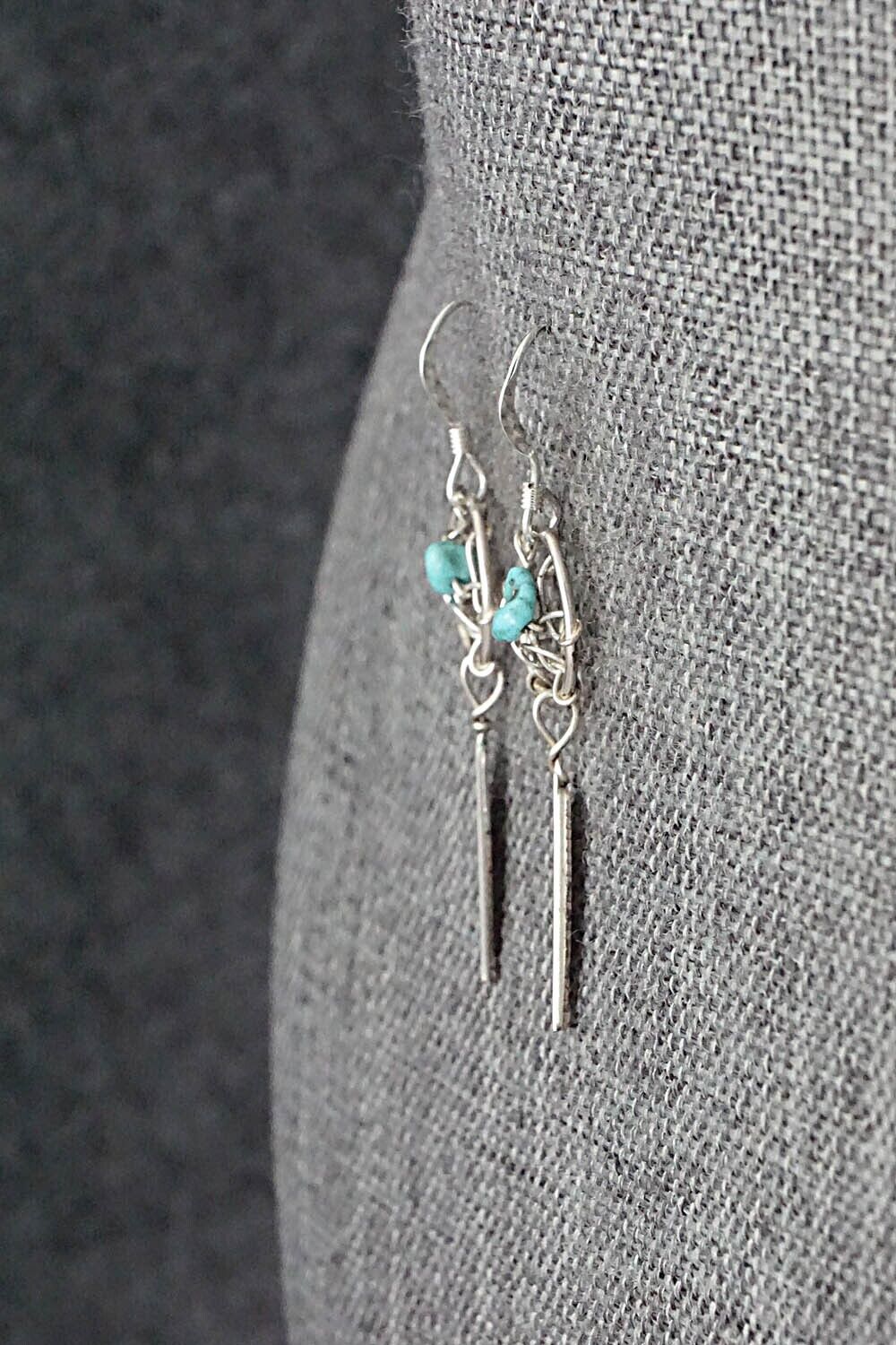 Turquoise & Sterling Silver Earrings - Lorenzo Arviso Jr.