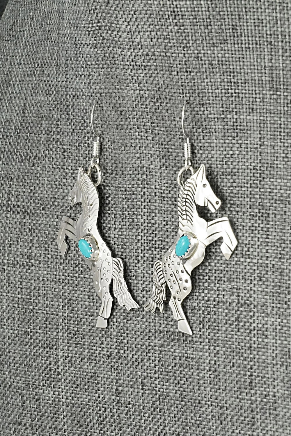 Turquoise & Sterling Silver Earrings - Louise Yazzie