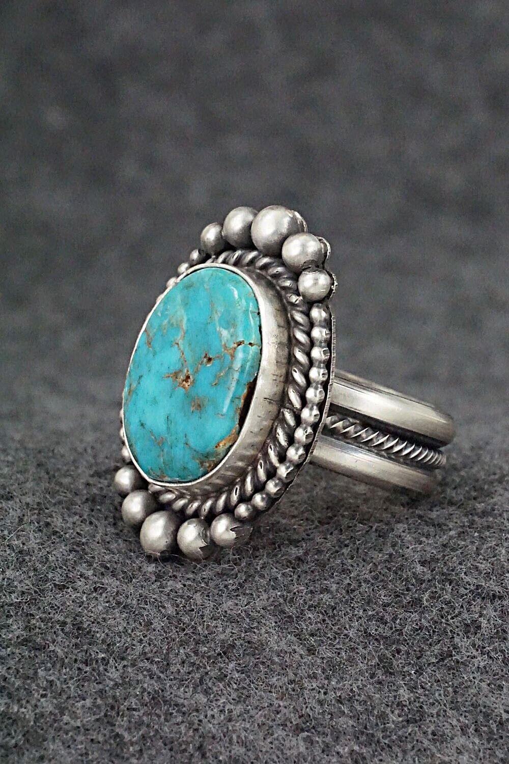 Turquoise & Sterling Silver Ring - Michael Calladitto - Size 8