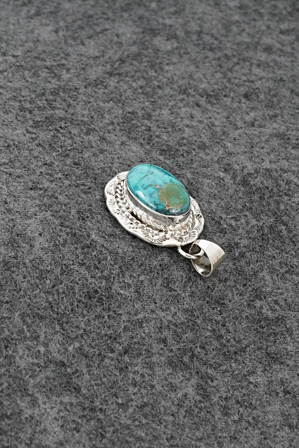 Turquoise and Sterling Silver Pendant - Gene Martinez
