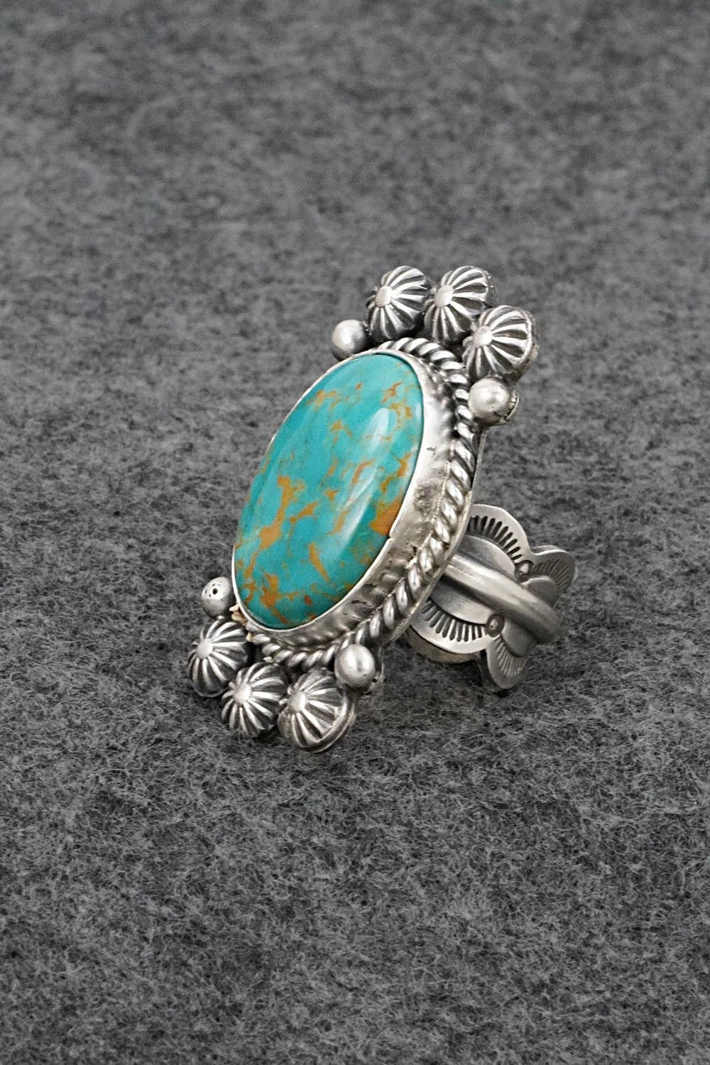 Turquoise & Sterling Silver Ring - Michael Calladitto - Size 7.5