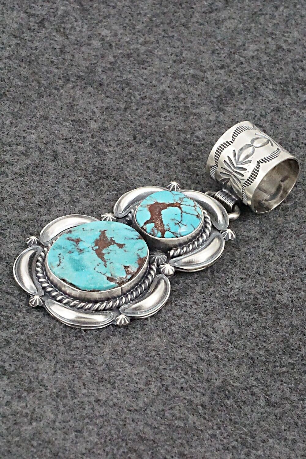 Turquoise & Sterling Silver Pendant - Raymond Delgarito