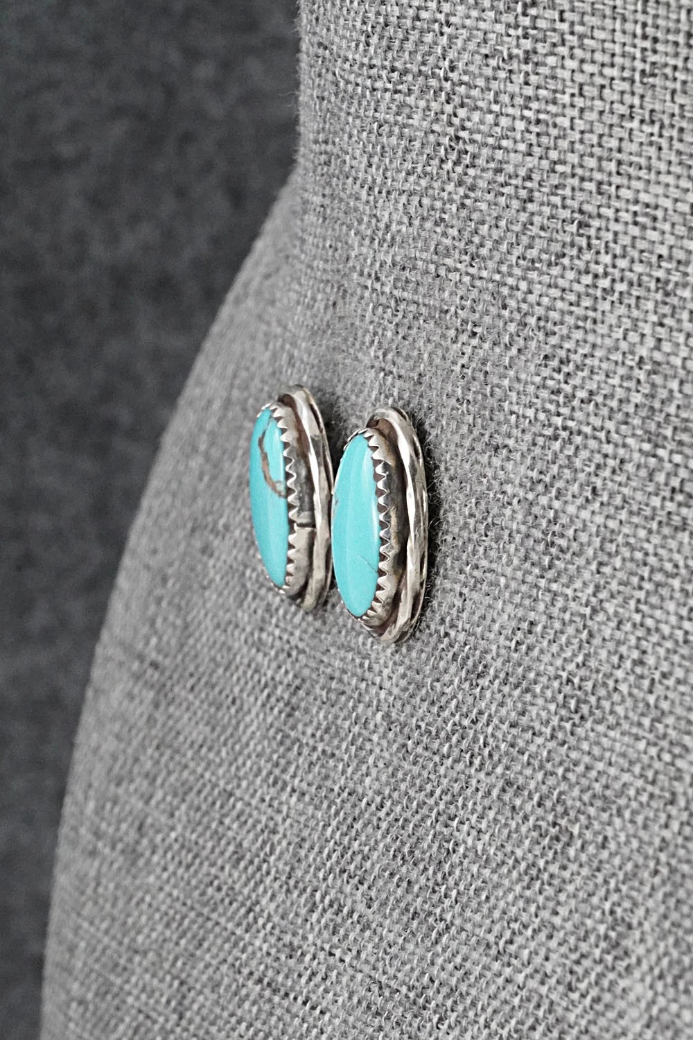 Turquoise & Sterling Silver Earrings - Ernest Hawthorne