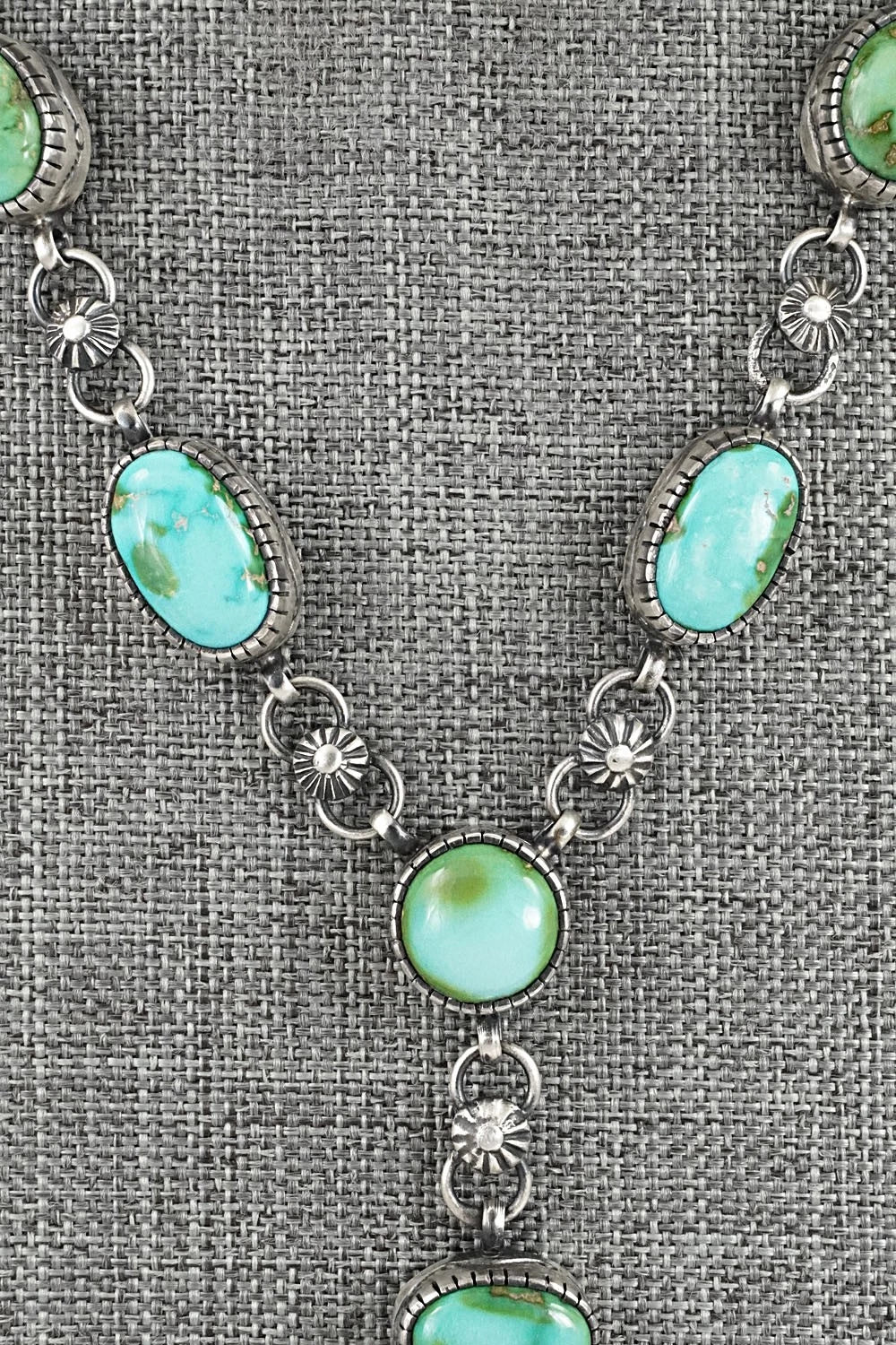 Turquoise & Sterling Silver Necklace and Earrings Set - Joe Piaso Jr.