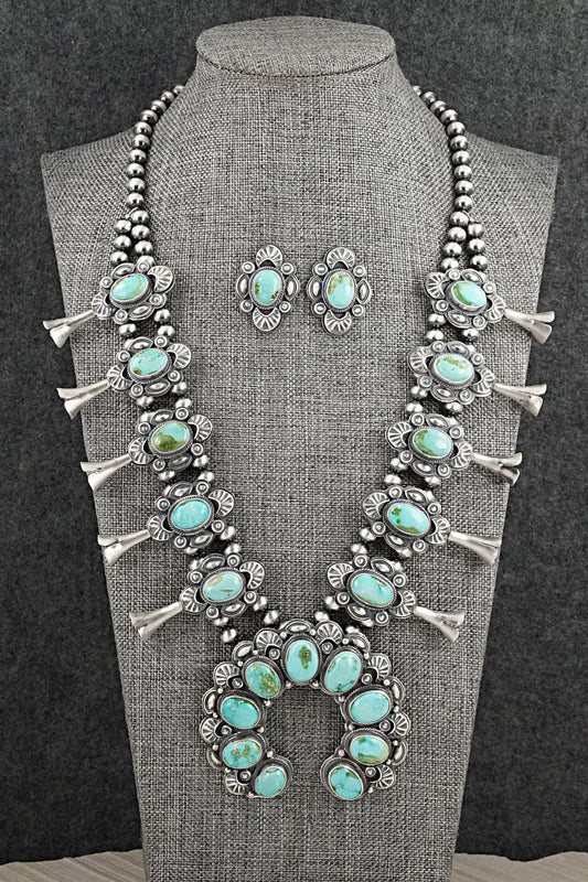 Turquoise & Sterling Silver Squash Blossom Set - Randy Boyd
