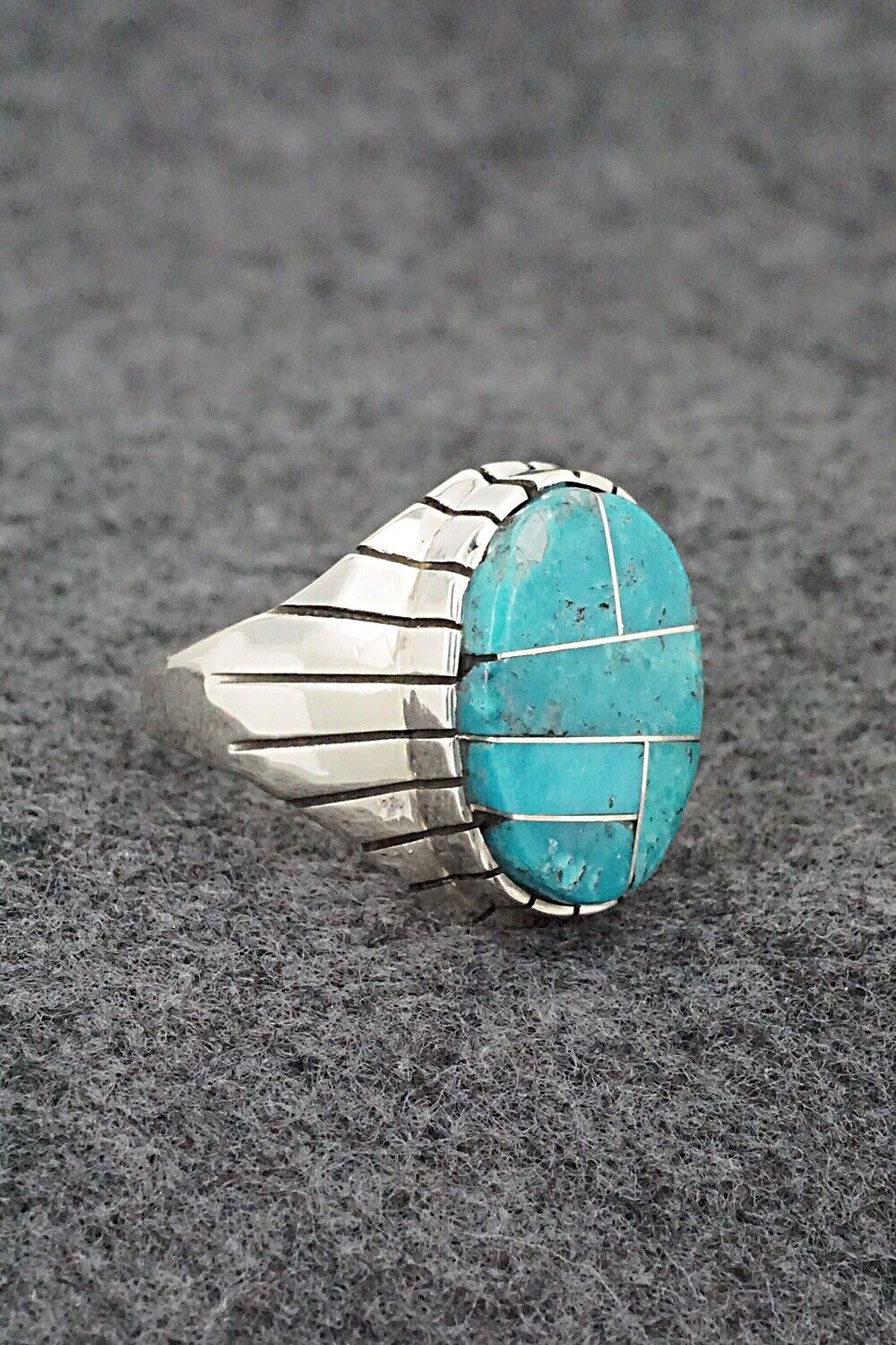 Turquoise & Sterling Silver Ring - Trevor Jack - Size 10