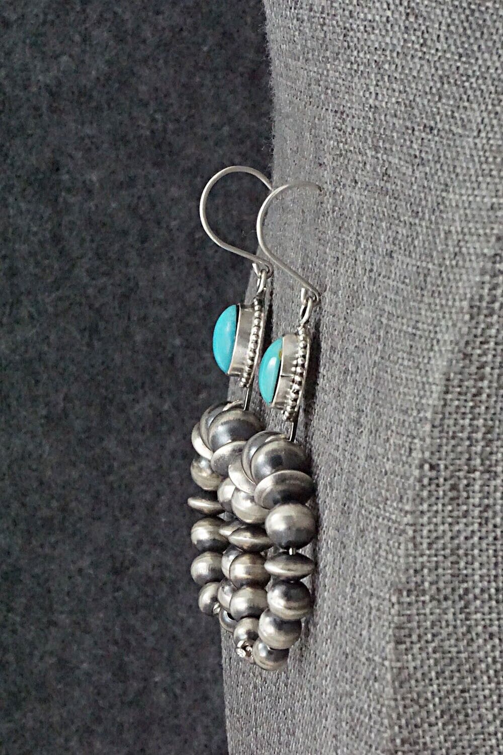 Turquoise & Sterling Silver Navajo Pearl Earrings - Grace Kenneth