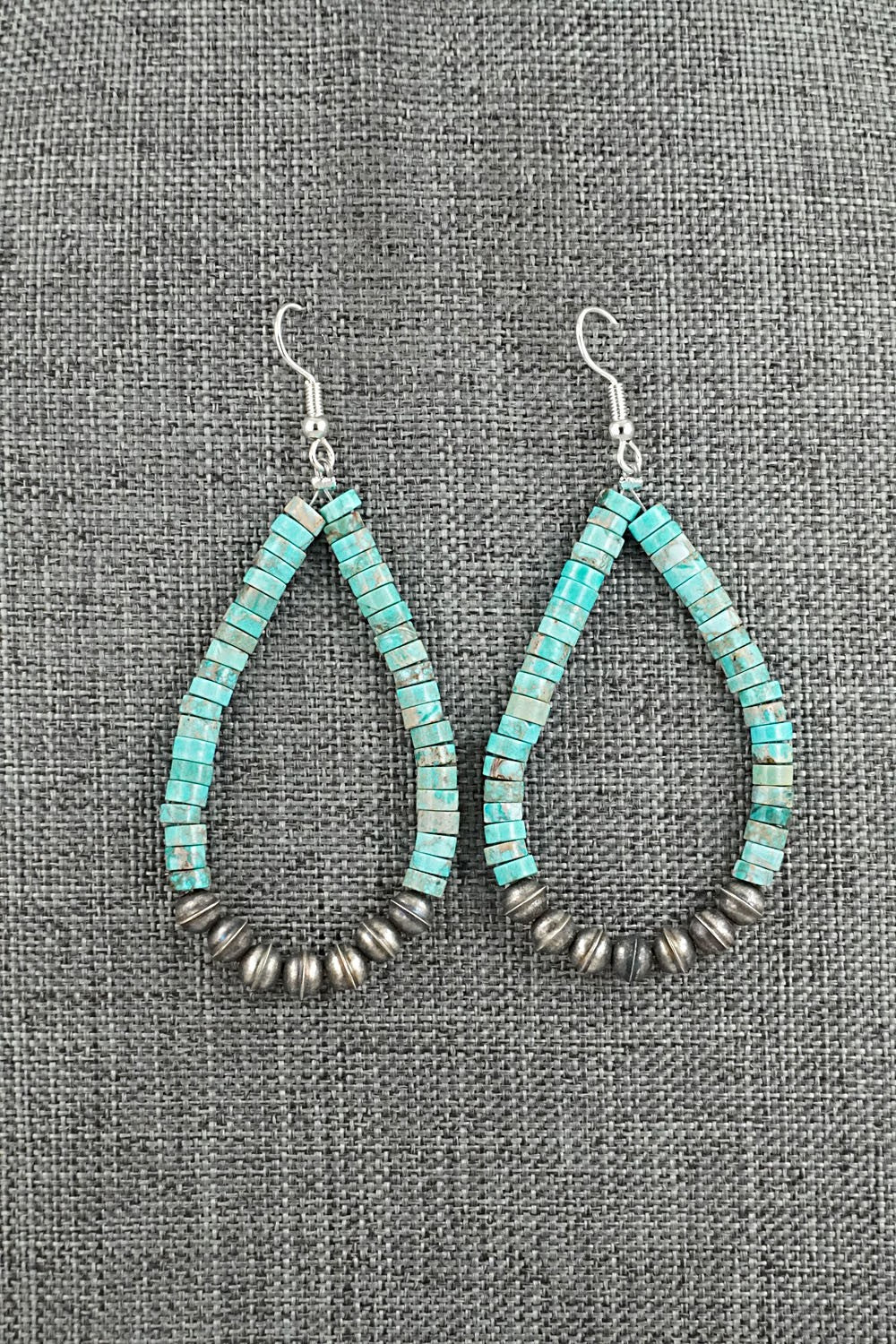 Turquoise & Sterling Silver Earrings - Quaylon Sam