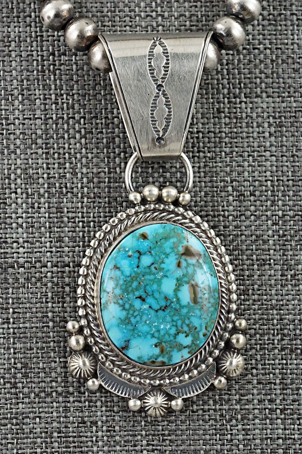 Turquoise & Sterling Silver Necklace - Tom Lewis