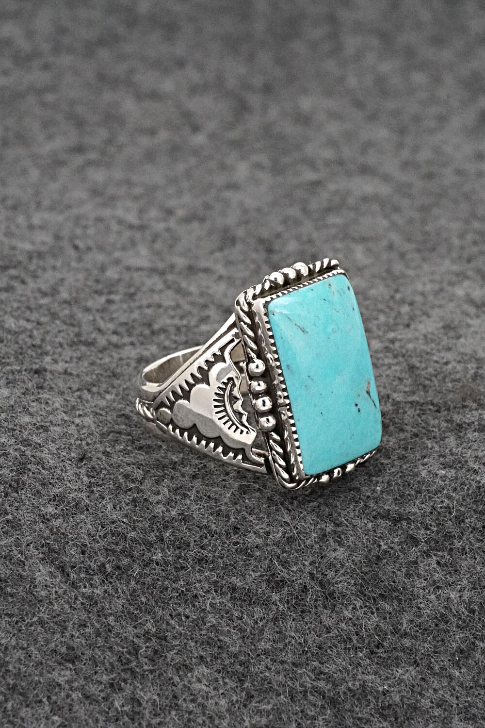 Turquoise & Sterling Silver Ring - Gregg Yazzie - Size 8