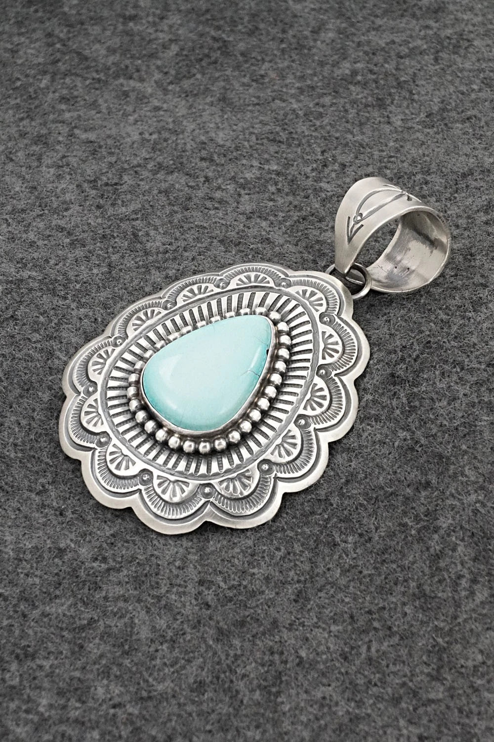Turquoise & Sterling Silver Pendant - Arnold Blackgoat