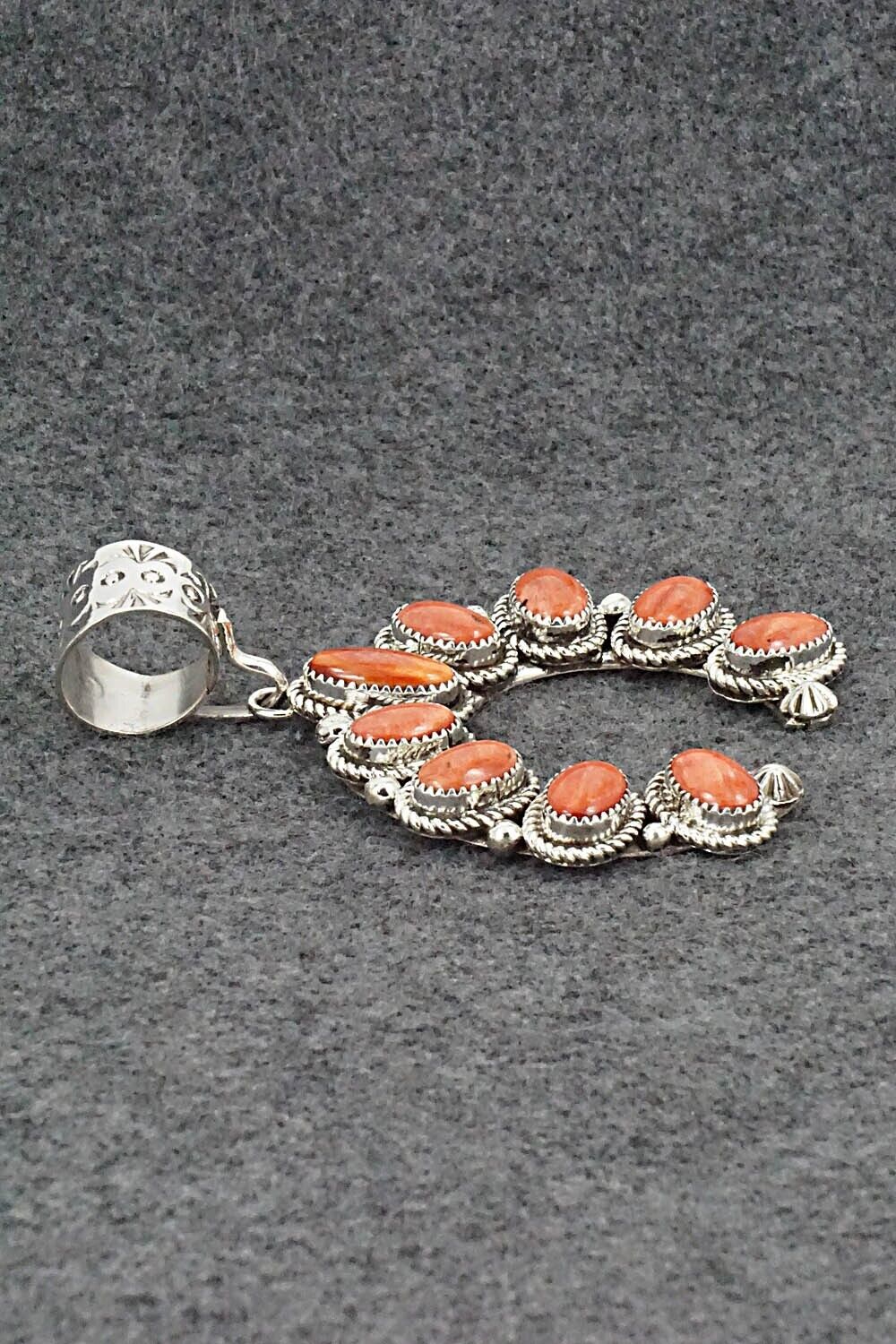 Spiny Oyster & Sterling Silver Pendant - Sandra Parkett