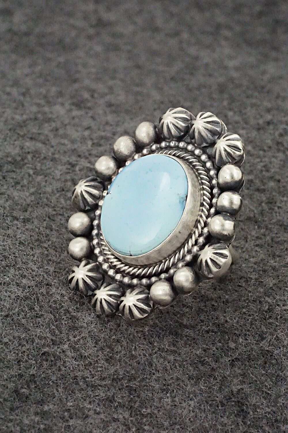 Turquoise & Sterling Silver Ring - Bobby Johnson - Size 6.75