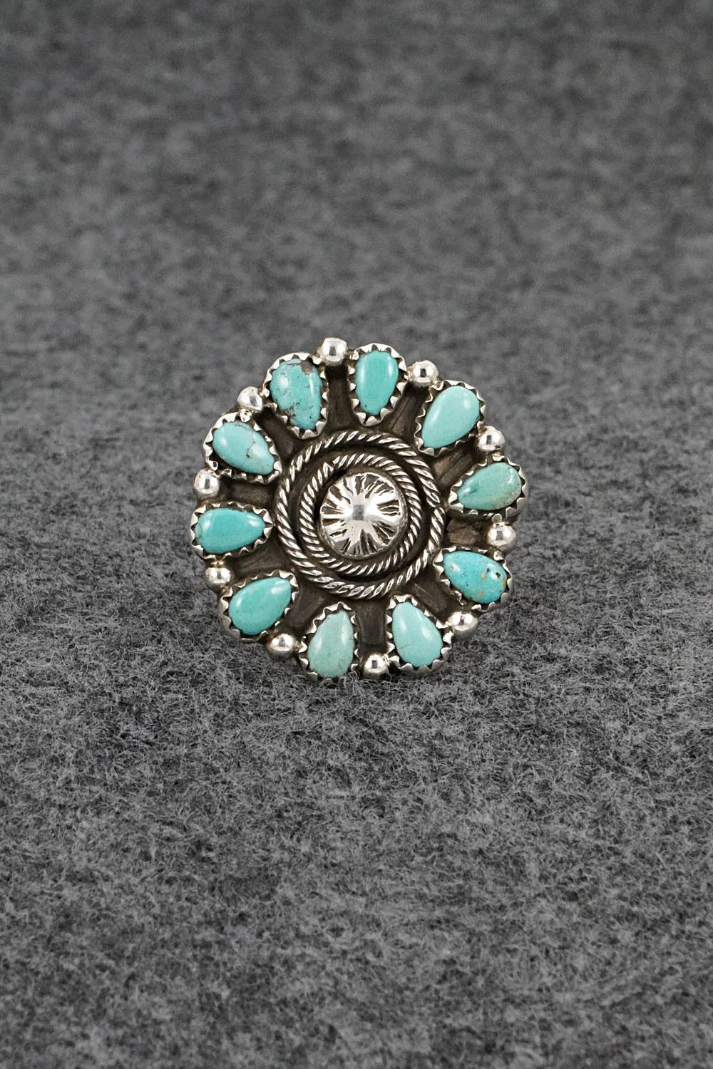 Turquoise & Sterling Silver Ring - Priscilla Reeder - Size 8