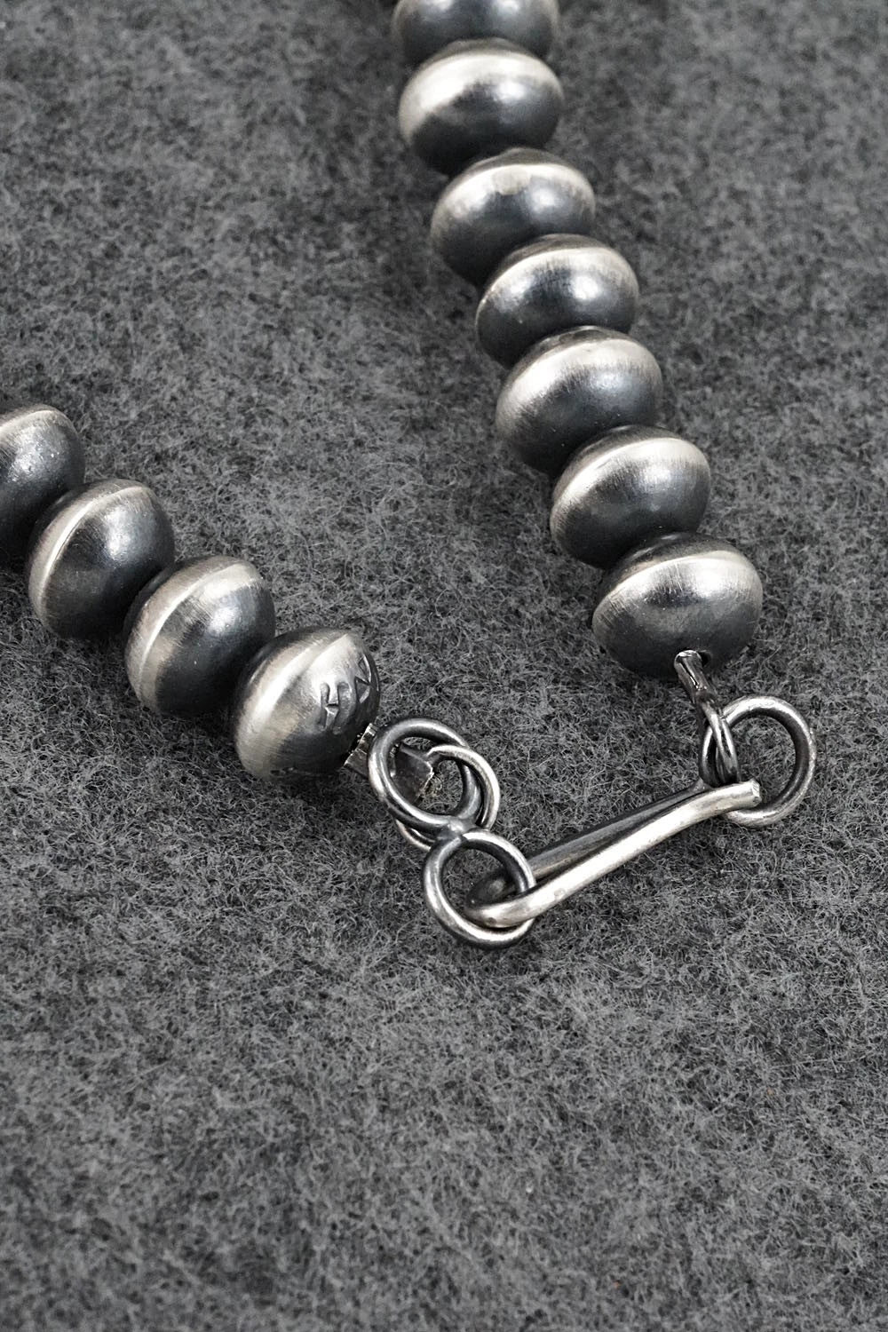 Sterling Silver Navajo Pearl Squash Blossom Necklace - Presley Haley