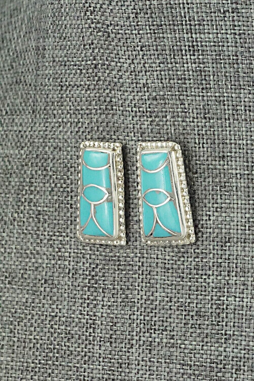 Turquoise & Sterling Silver Earrings - Karlene Seowtewa