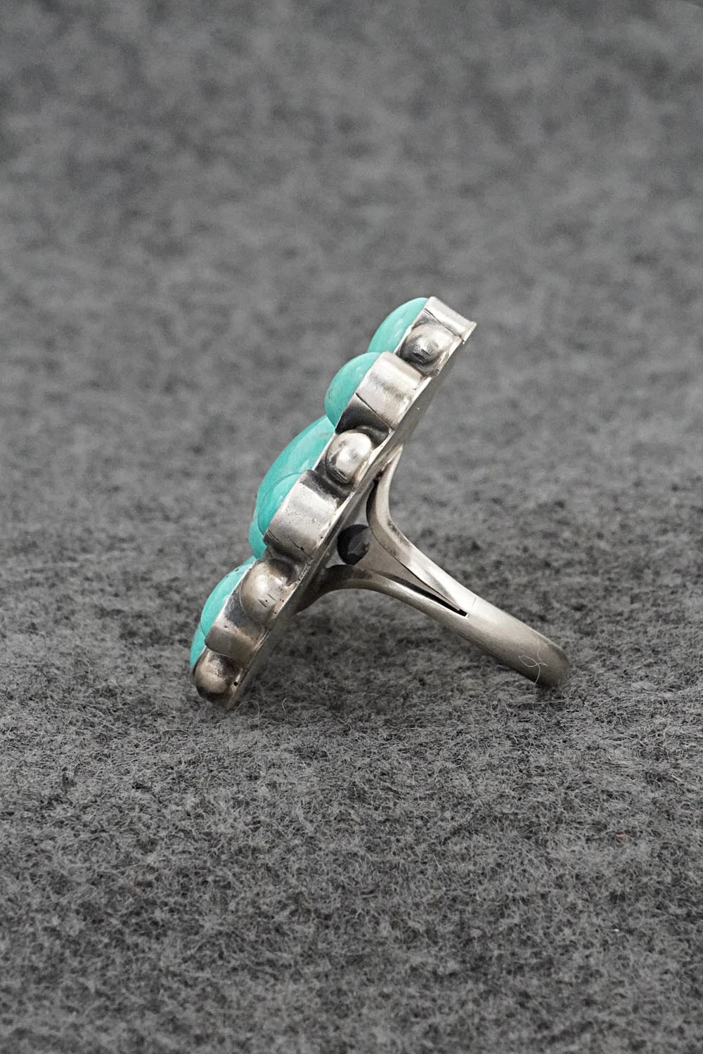 Turquoise & Sterling Silver Ring - Kathleen Livingston - Size Adjustable
