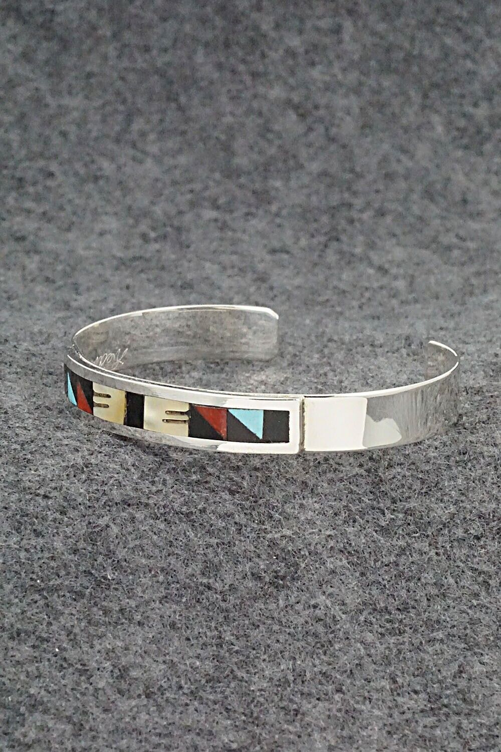 Multi-Stone & Sterling Silver Inlay Bracelet - Leander Othole