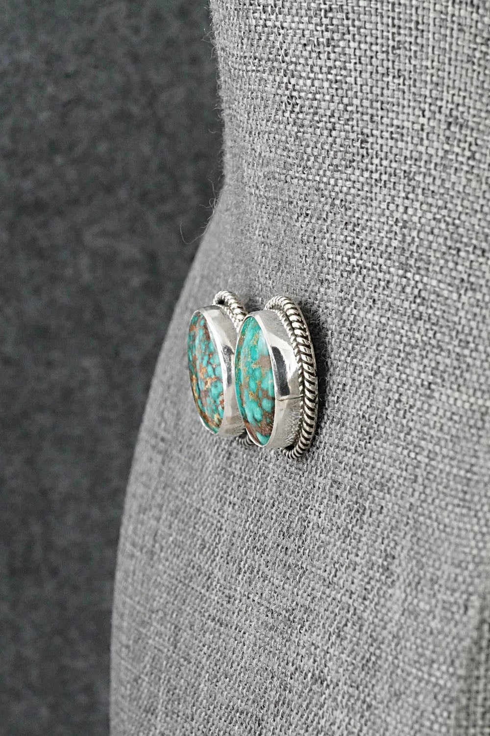 Turquoise & Sterling Silver Earrings - Eugene Gruber