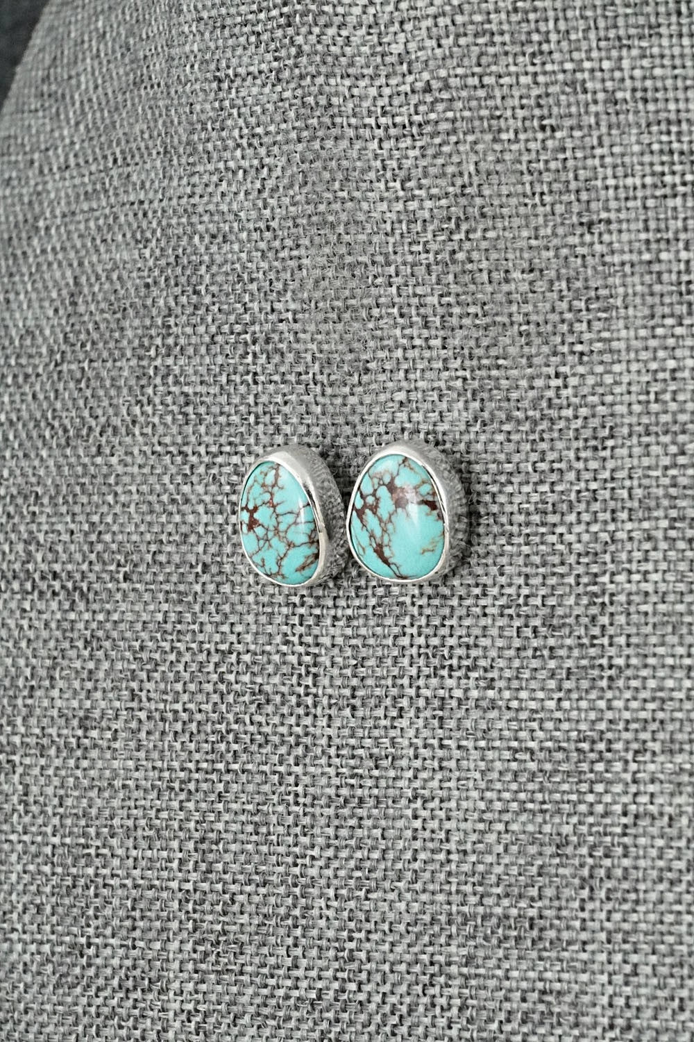 Turquoise & Sterling Silver Earrings - Eugene Gruber