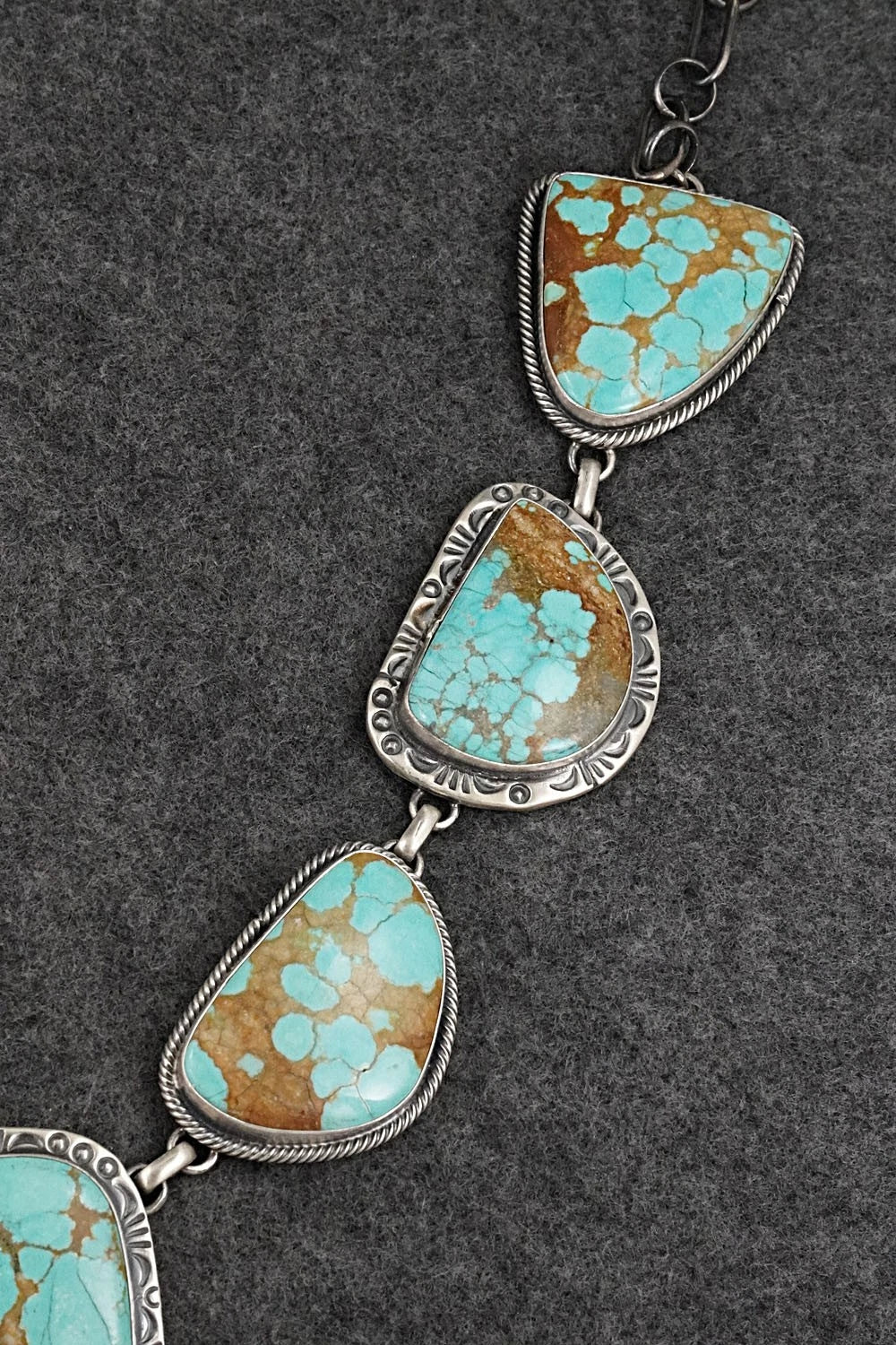 Turquoise & Sterling Silver Necklace and Earrings Set - Paul Livingston