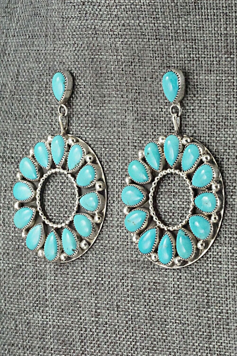 Turquoise & Sterling Silver Earrings - Anthony Skeets