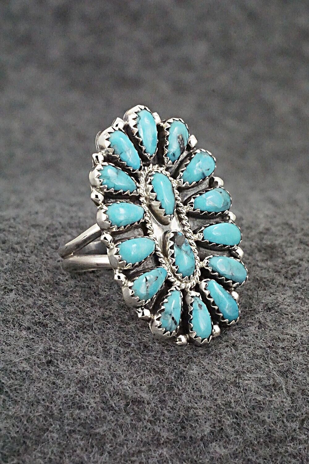 Turquoise & Sterling Silver Ring - Zeita Begay - Size 7.5