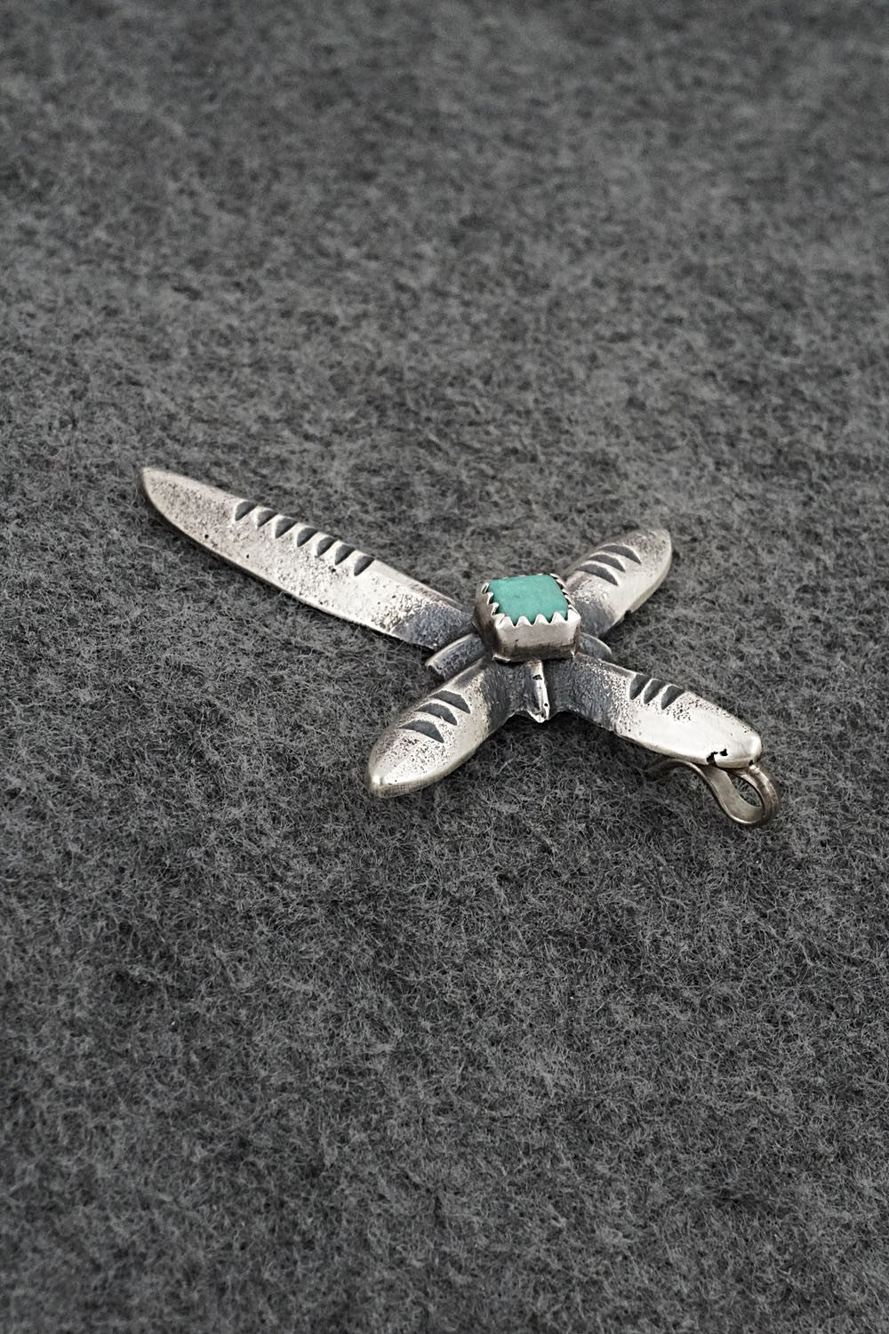 Turquoise & Sterling Silver Pendant - Valerie Cayatiento