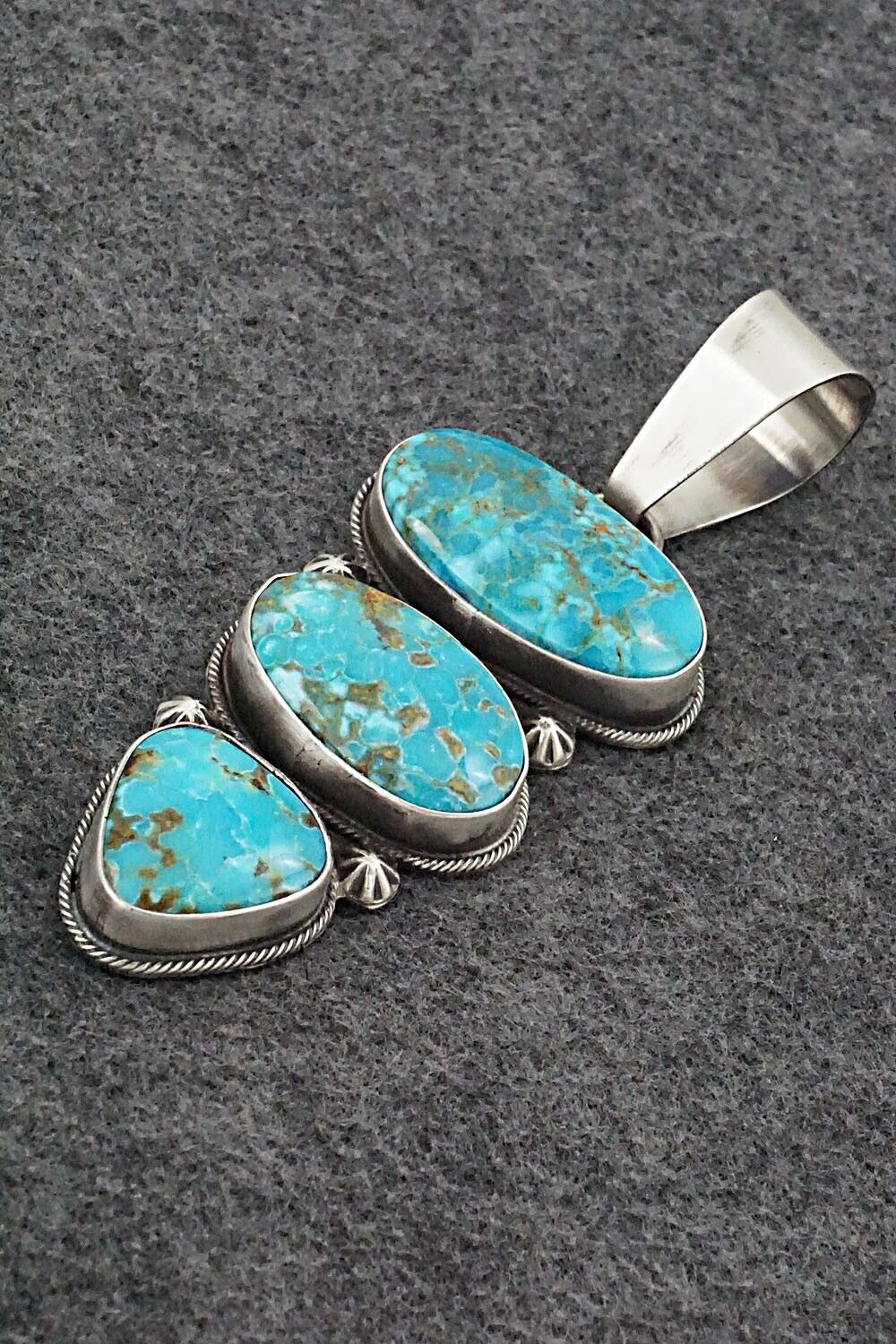 Turquoise & Sterling Silver Pendant - Randy Billy