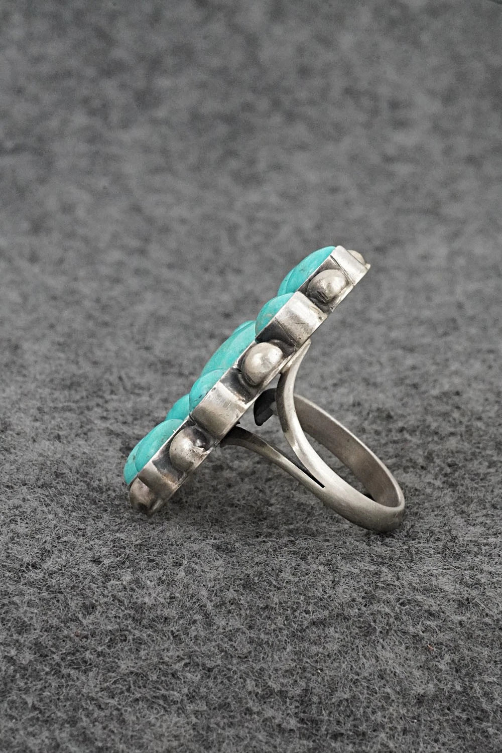Turquoise & Sterling Silver Ring - Kathleen Livingston - Size Adjustable