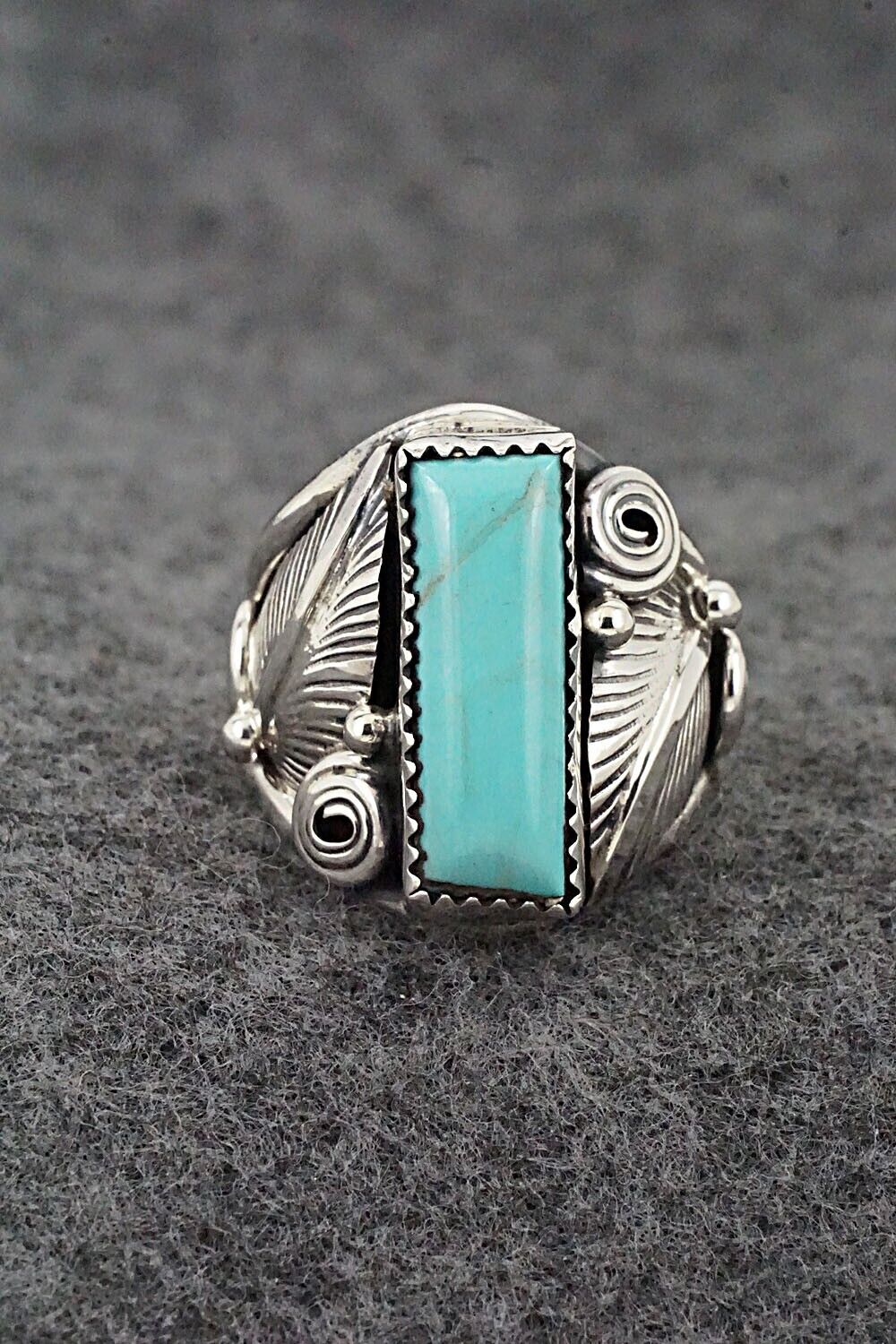 Turquoise & Sterling Silver Ring - Darrell Morgan - Size 8