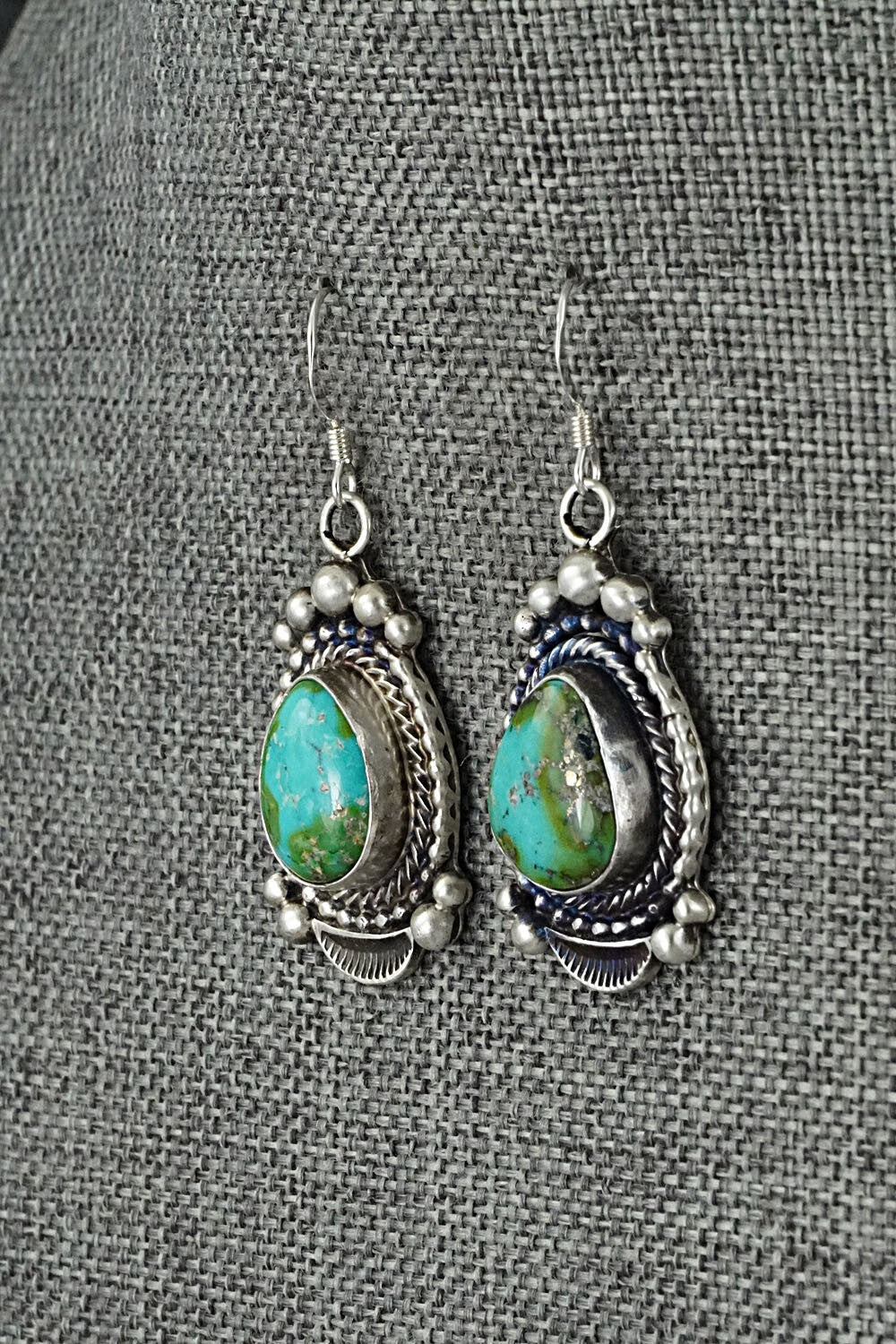 Turquoise & Sterling Silver Squash Blossom Set - Tom Lewis