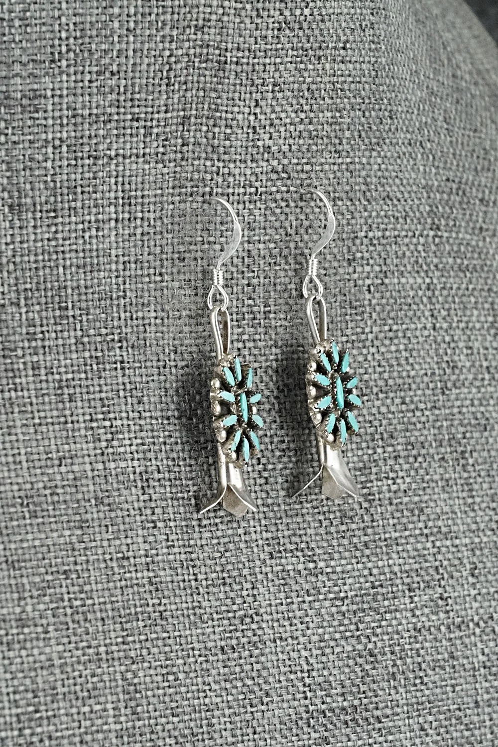 Turquoise & Sterling Silver Mini Squash Blossom Set - Lorena Peina