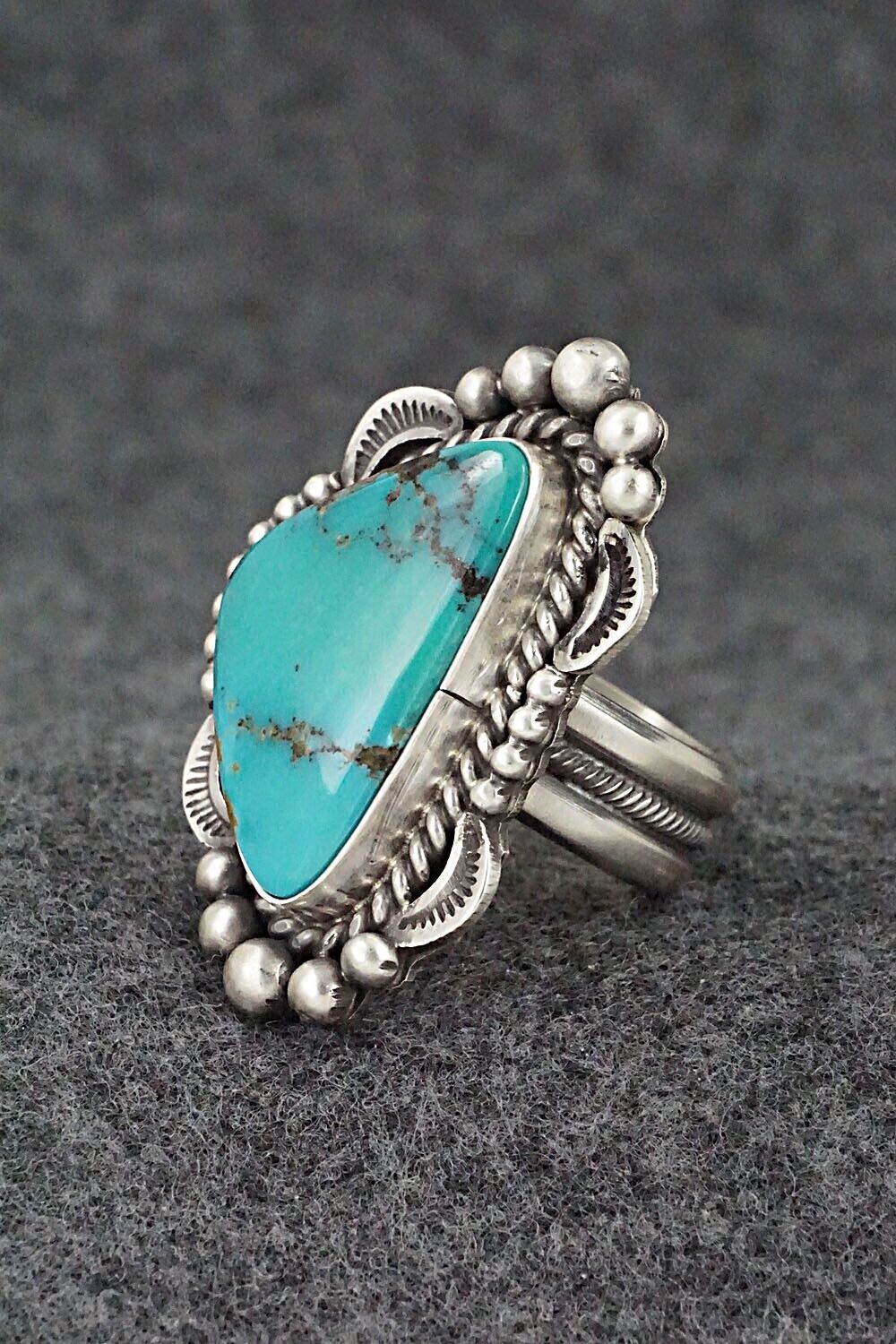 Turquoise & Sterling Silver Ring - Michael Calladitto - Size 8