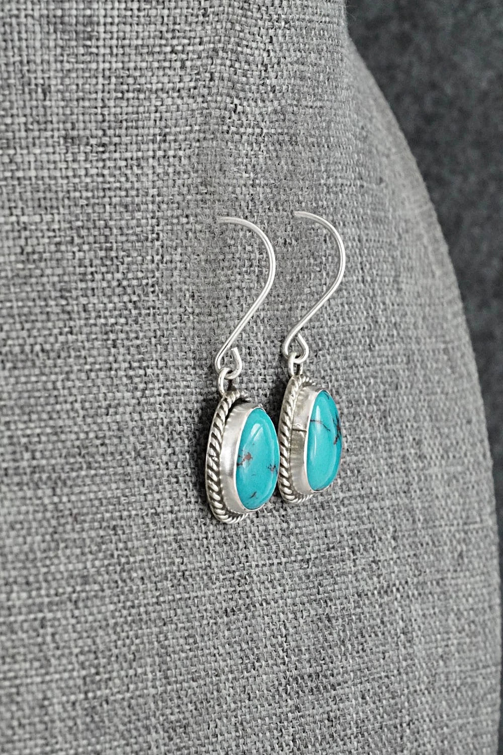 Turquoise & Sterling Silver Earrings - Eugene Gruber