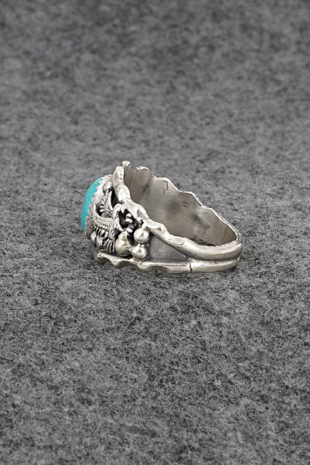 Turquoise & Sterling Silver Ring - Genevieve Francisco - Size 14