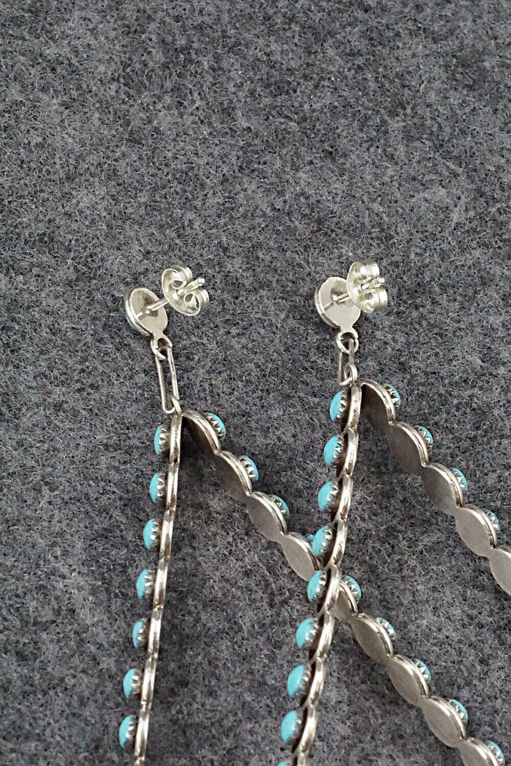 Turquoise & Sterling Silver Earrings - Florenda Lonasee