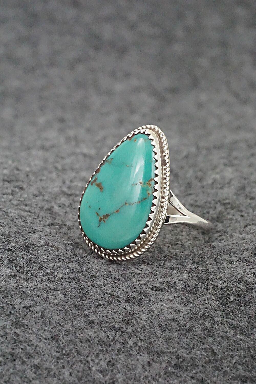 Turquoise & Sterling Silver Ring - Ernest Hawthorne - Size 7.5