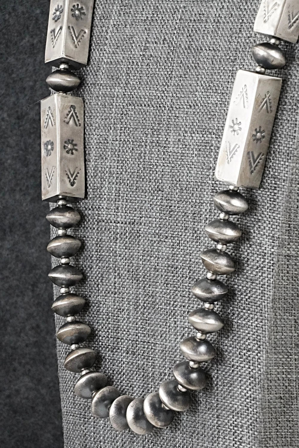 Sterling Silver Navajo Pearl Necklace & Earrings Set - Shelby Montoya
