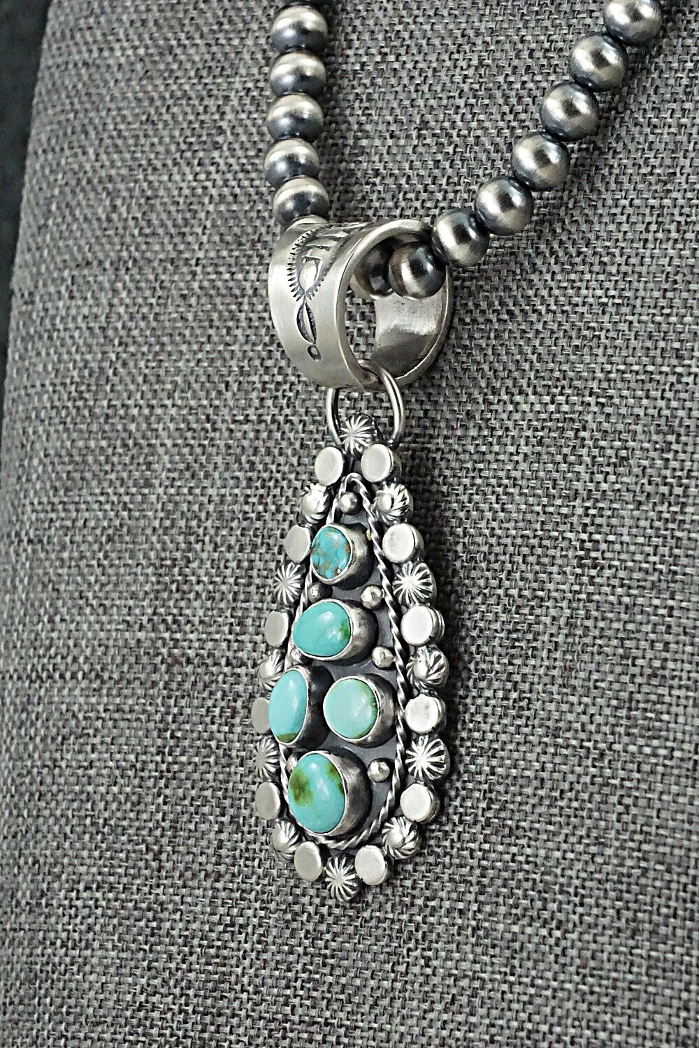 Turquoise & Sterling Silver Necklace - Adrienne Gordon