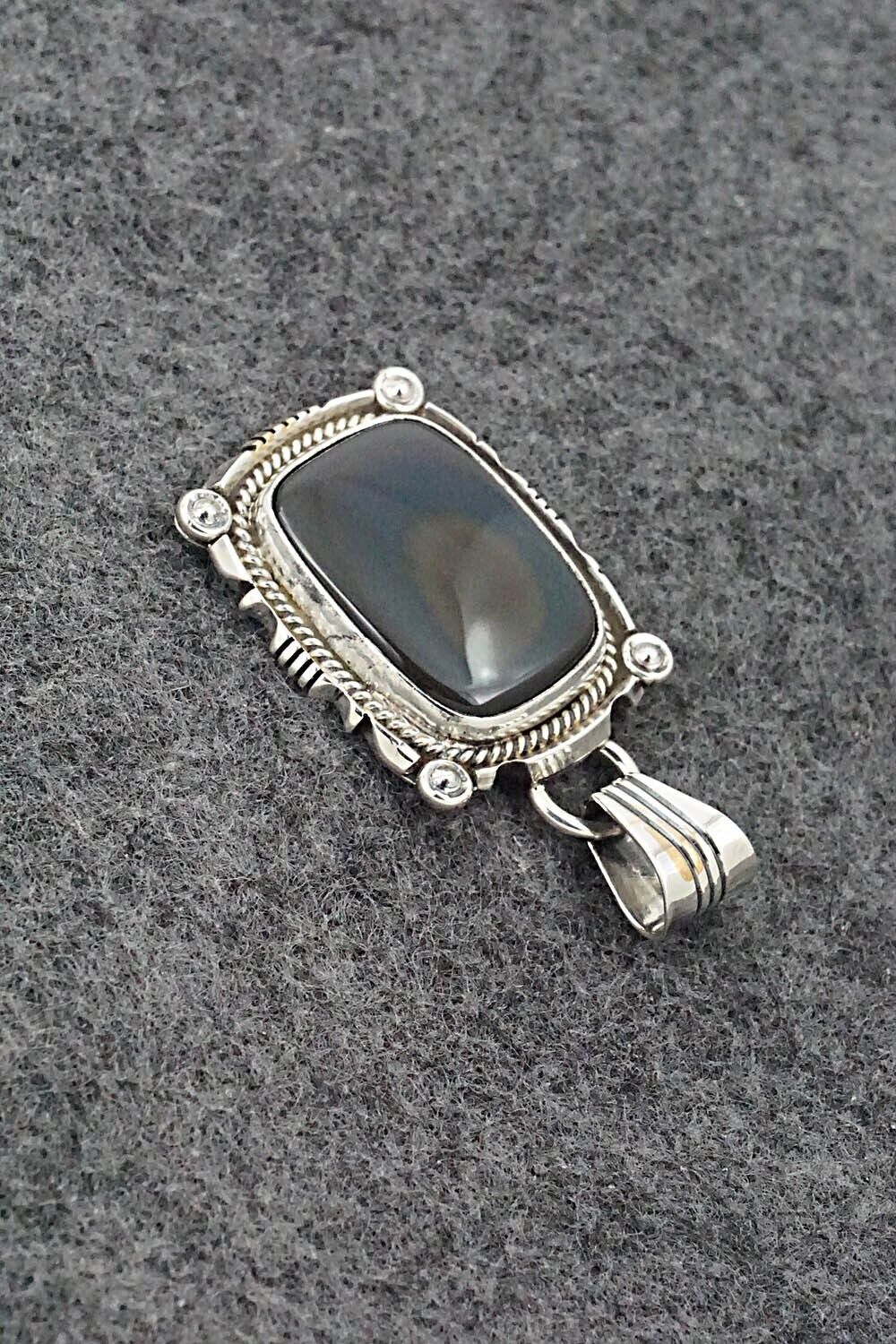 Onyx & Sterling Silver Pendant - Sharon McCarthy