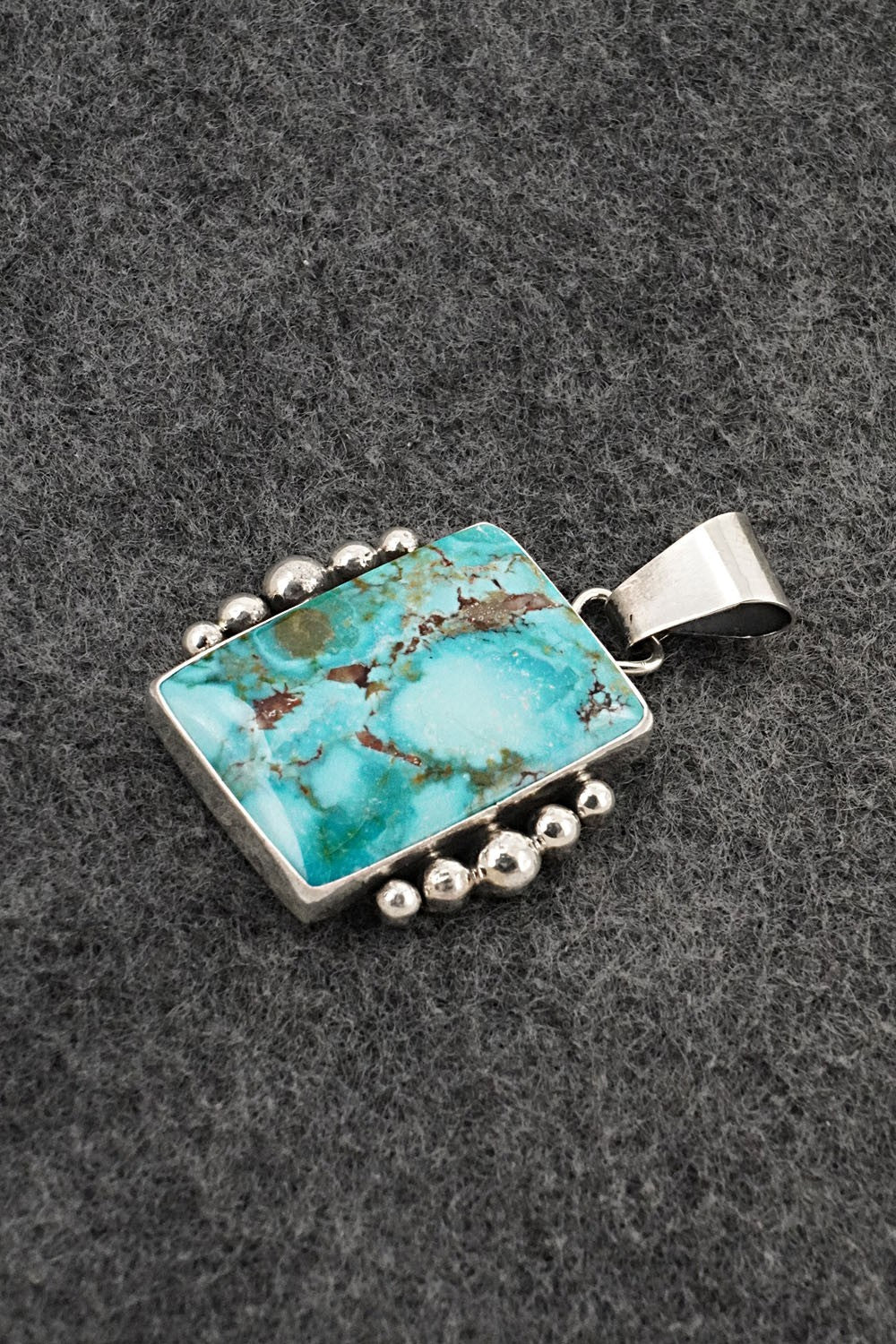 Turquoise & Sterling Silver Pendant - Eugene Gruber