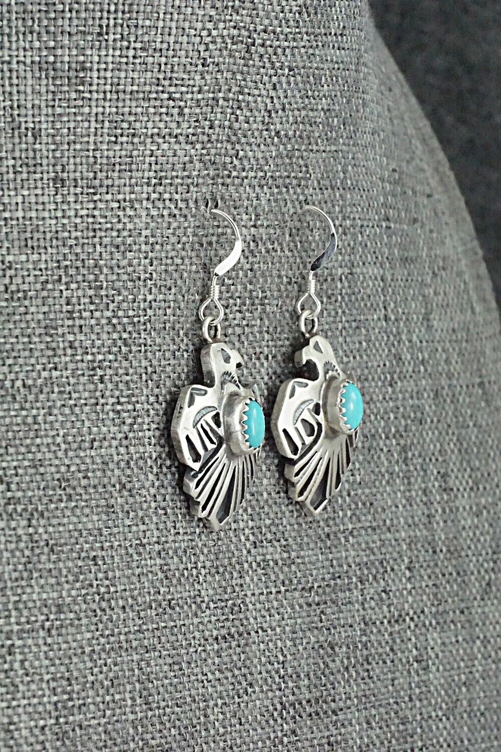 Turquoise & Sterling Silver Earrings - Kenny Lonjose