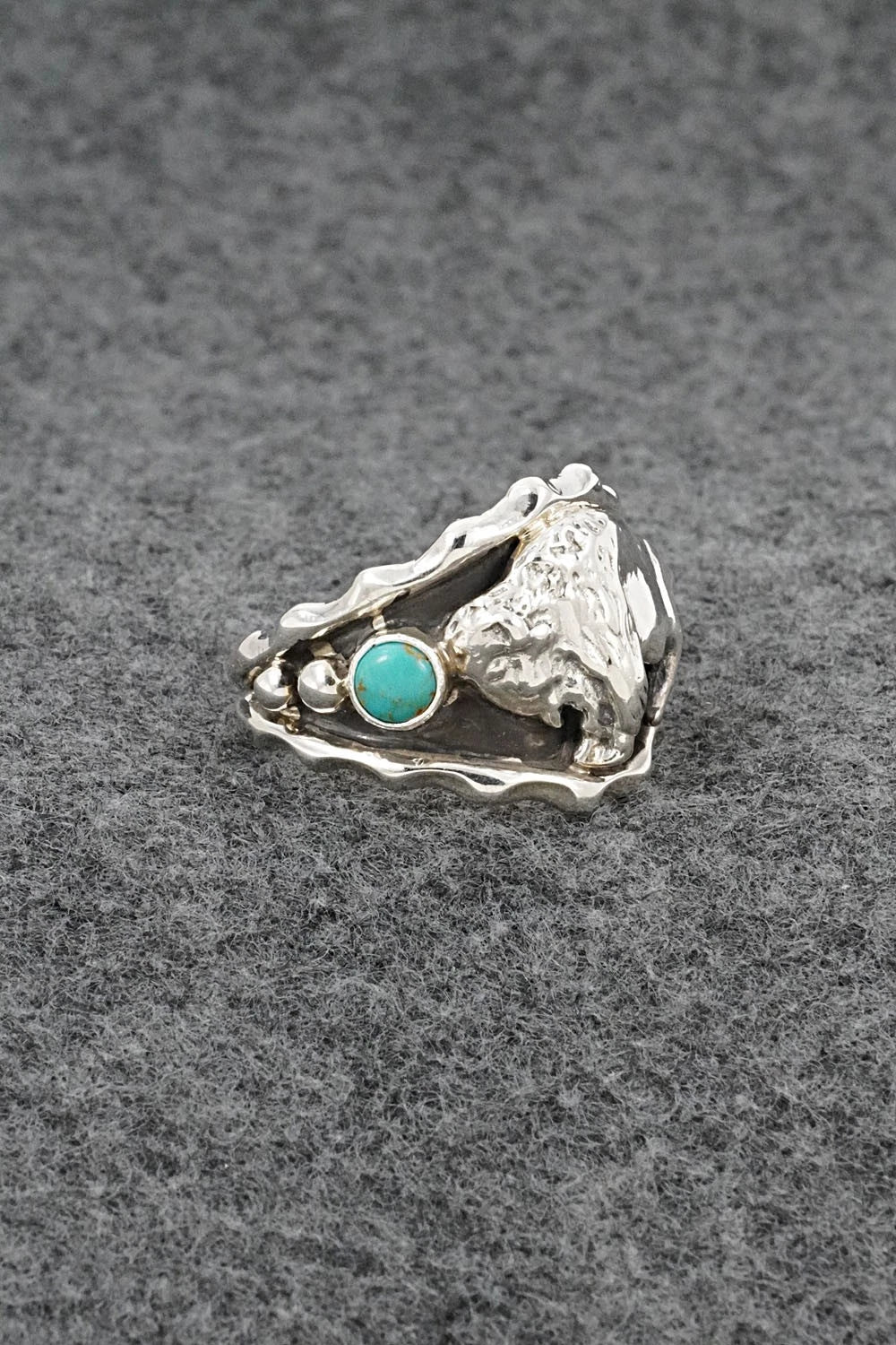 Turquoise & Sterling Silver Ring - Genevieve Francisco - Size 11.5