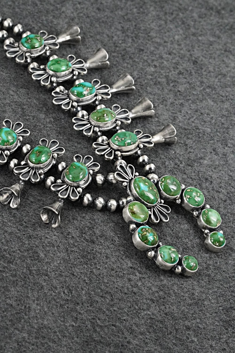 Turquoise & Sterling Silver Squash Blossom Set - Darrin Livingston