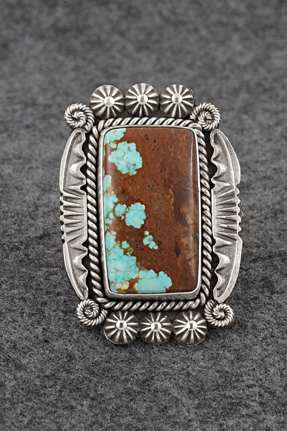 Turquoise & Sterling Silver Ring - Michael Calladitto - Size 8.5