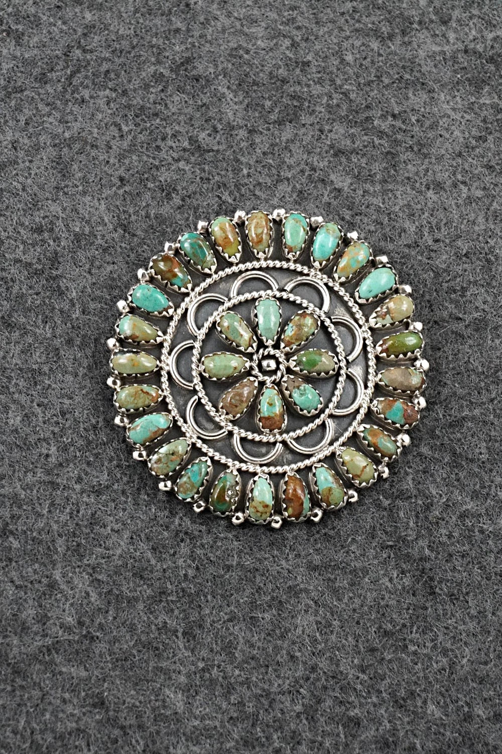 Turquoise & Sterling Silver Squash Blossom Set - Gerald Mitchell