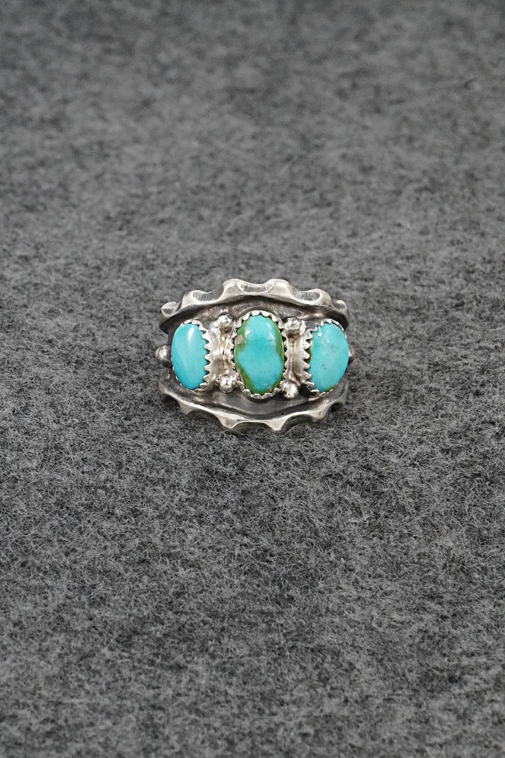 Turquoise & Sterling Silver Ring - Genevieve Francisco - Size 9.5